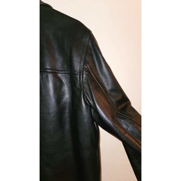 J Crew Black Leather Jacket Size Medium - Picture 8 of 9